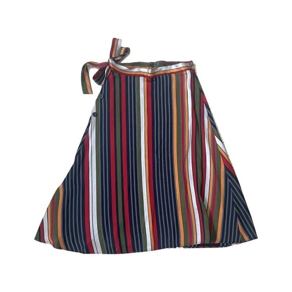 ZARA Stripped A Line Satin Finish Skirt Size S / 05 - Picture 2 of 4